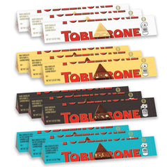 TOBLERONE Assorted Chocolate Bars Variety Pack (Milk, Dark, White, & Salted Caramelized Almonds), Bulk Chocolate, 12 - 3.52 oz Bars