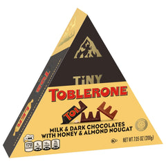 TOBLERONE Tiny Assorted Chocolate Bars Variety Pack (Milk & Dark), 1 Gift Box (25 Pieces)