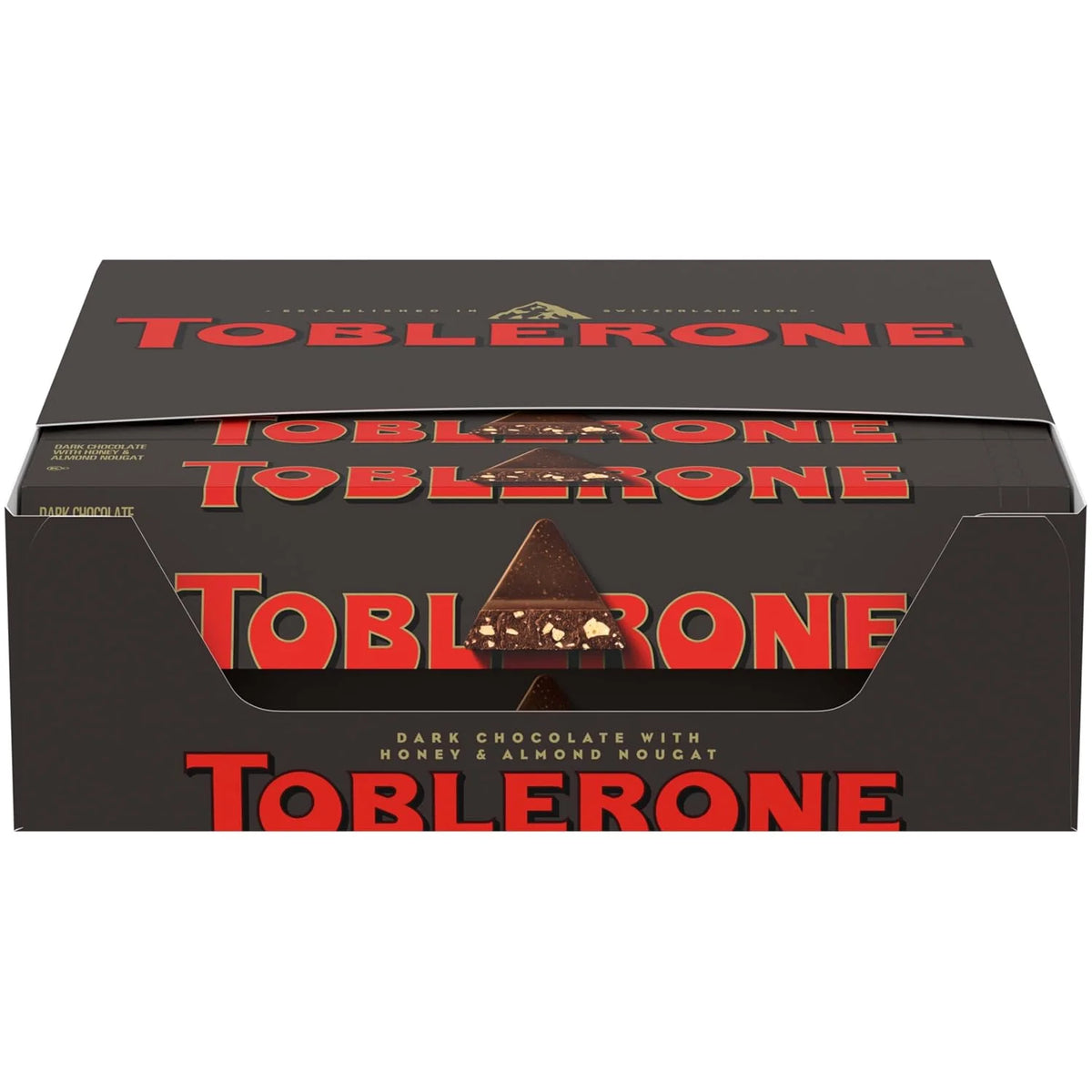 TOBLERONE Dark Chocolate Bar with Honey and Almond Nougat, Bulk Chocolate, 20 - 3.52 oz Bars
